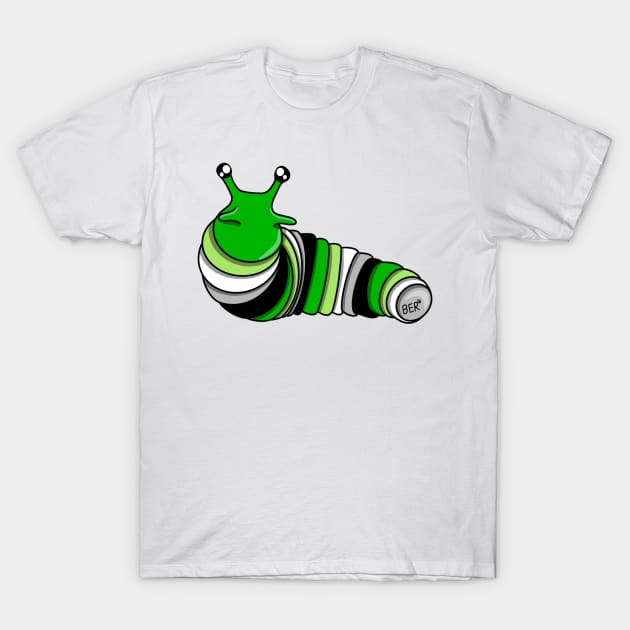 Aromantic Pride Fidget Slug T-Shirt by SentABearToSpace 